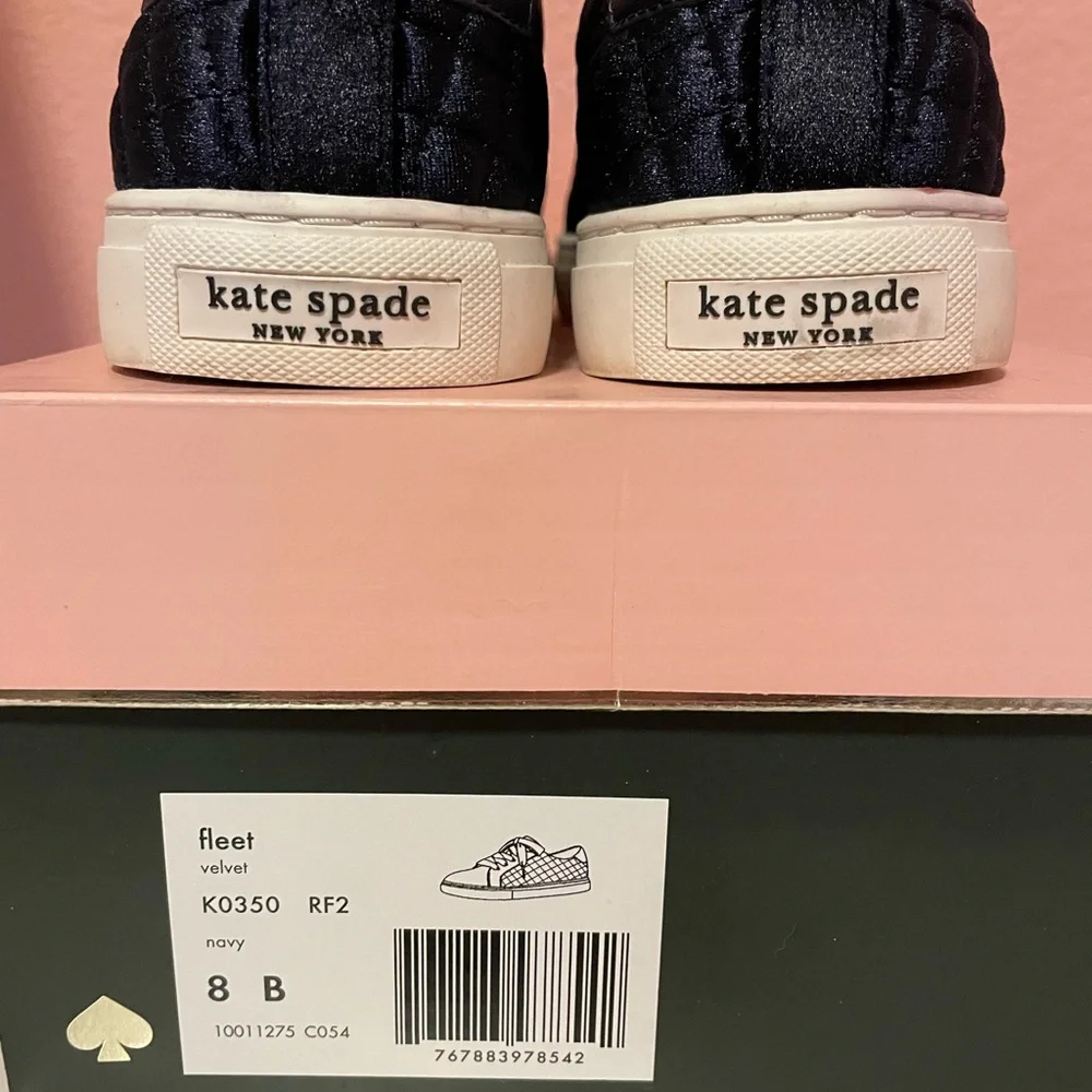 Kate Spade Blue Velvet Shoes. Like New, Box included. - Picture 3 of 5